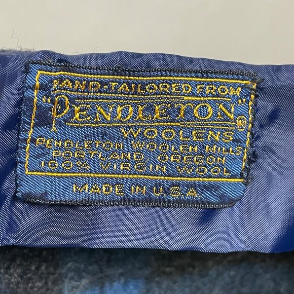 Vintage 70s Pendleton Skirt One of a Kind Handmade Plaid Blue Gray Mini Women - Picture 3 of 11